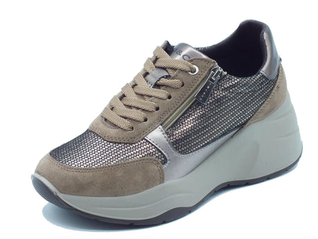 Igi&Co Igi&Co 6676722 Scam Max Fango Sneakers confort per Donna in nabuk fango con lampo e lacci Fango