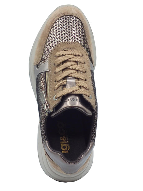 Igi&Co Igi&Co 6676722 Scam Max Fango Sneakers confort per Donna in nabuk fango con lampo e lacci Fango