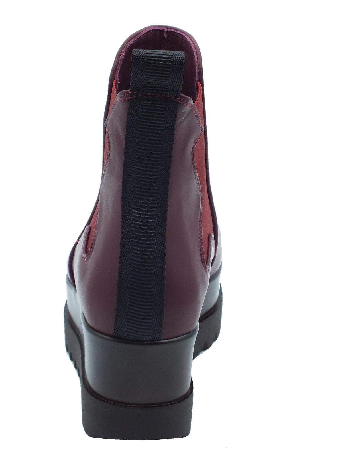 Lorenzo Mari Lorenzo Mari Clea Nappa Bordò Tronchetti in ecopelle nero con zeppa alta e doppio elastico Bordò