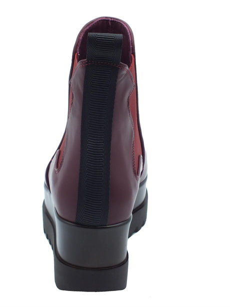 Lorenzo Mari Lorenzo Mari Clea Nappa Bordò Tronchetti in ecopelle nero con zeppa alta e doppio elastico Bordò