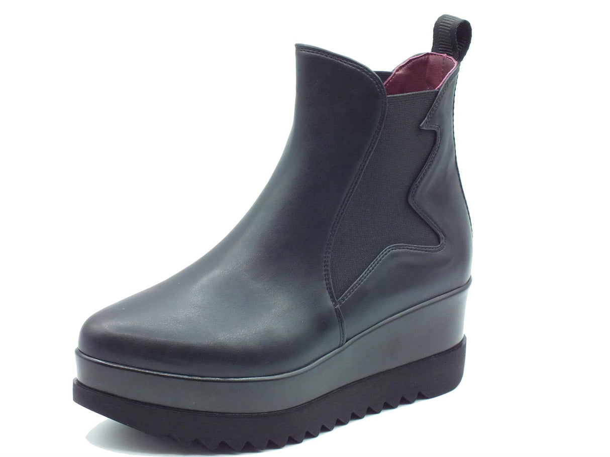 Lorenzo Mari Lorenzo Mari Clea Nappa Nero Tronchetti in ecopelle nero con zeppa alta e doppio elastico Nero