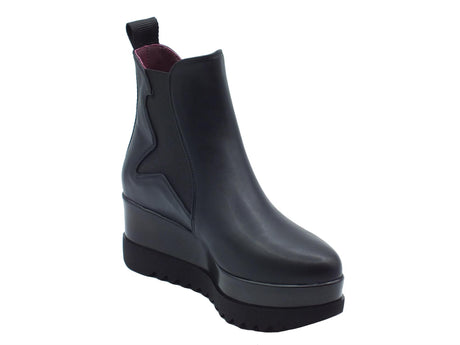 Lorenzo Mari Lorenzo Mari Clea Nappa Nero Tronchetti in ecopelle nero con zeppa alta e doppio elastico Nero