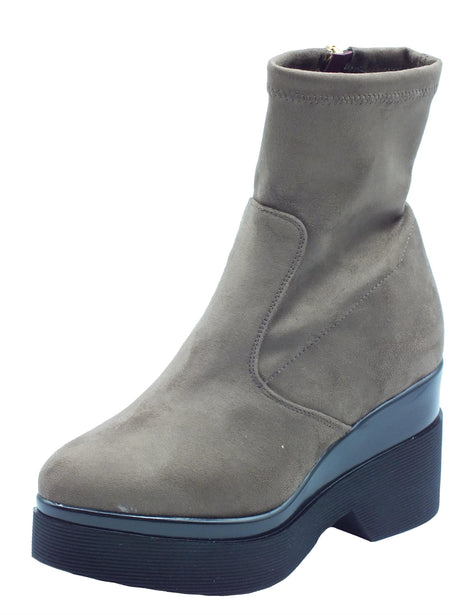 Lorenzo Mari Lorenzo Mari Polly Alcantara Taupe Tronchetti tessuto elasticizzato effetto nabuk tacco alto lampo Taupe