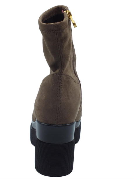 Lorenzo Mari Lorenzo Mari Polly Alcantara Taupe Tronchetti tessuto elasticizzato effetto nabuk tacco alto lampo Taupe