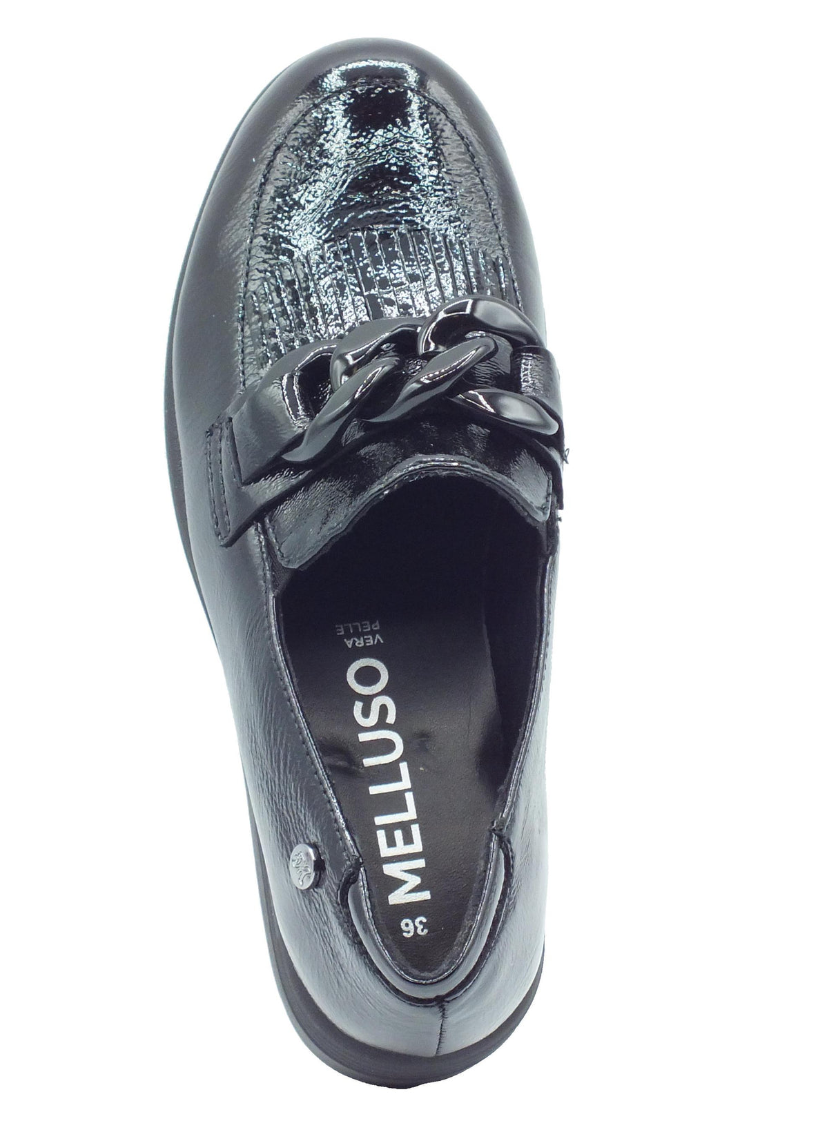 Melluso Melluso K55272W Nero Mocassini per Donna in pelle verniciata con zeppa alta Nero