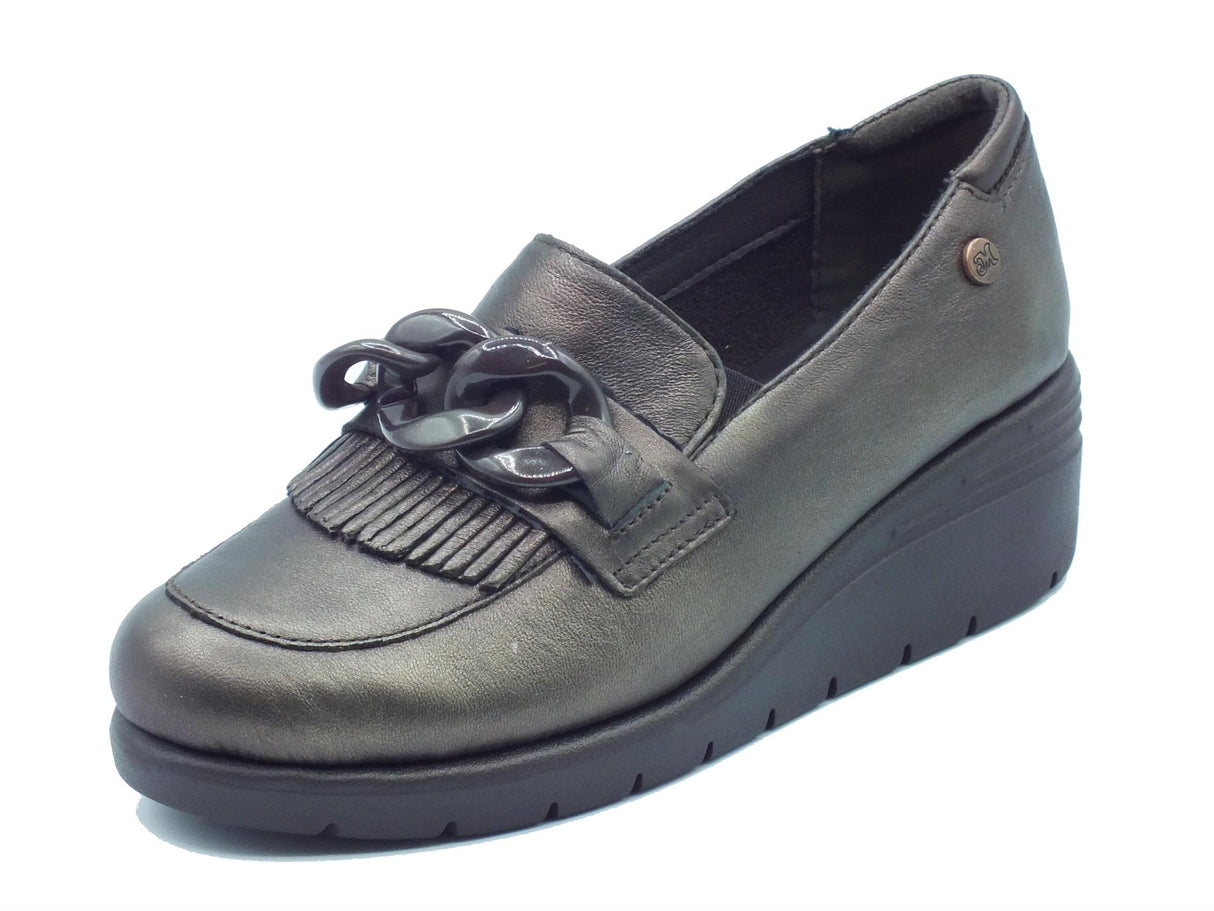 Melluso Melluso K55272W Cocoa Mocassini per Donna in pelle piombo con zeppa alta Cocoa