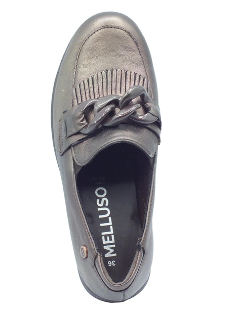 Melluso Melluso K55272W Cocoa Mocassini per Donna in pelle piombo con zeppa alta Cocoa