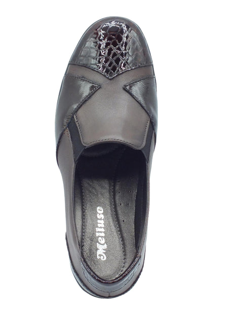 Melluso Melluso K91617W Brown Mocassini comfort per Donna in pelle e vernice marrone zeppa media Brown