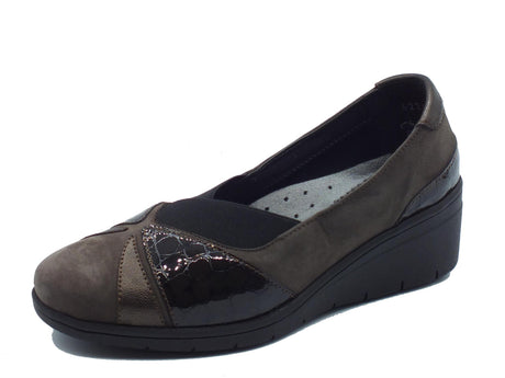 Melluso Melluso K91633 Moro Mocassini comfort per Donna in pelle con zeppa alta Moro