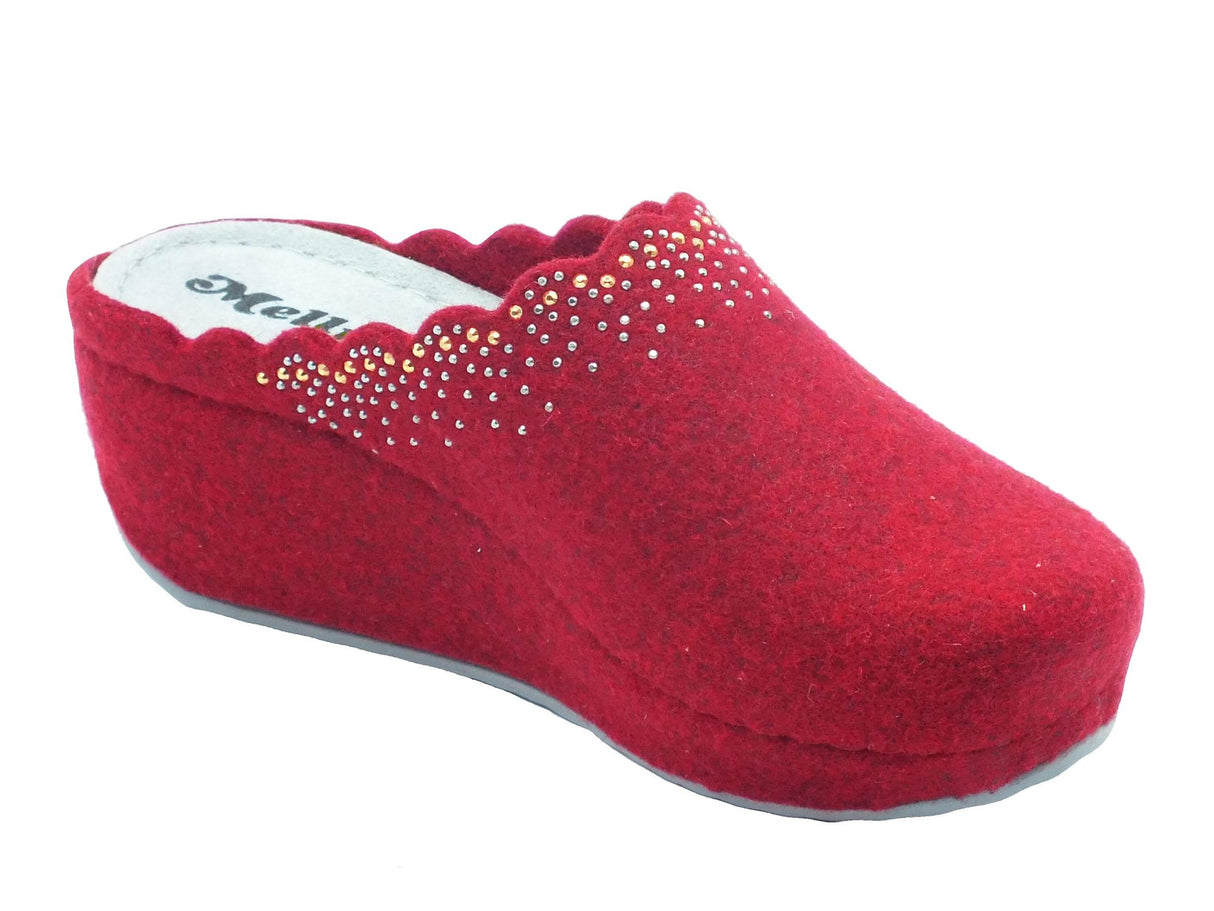 Melluso Melluso Q61088 Cipria Pantofole per Donna in lana cotta cipria sottopiede in memory Cipria