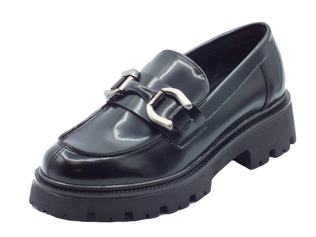 Nacrèe Nacrèe 6008001 Boston Nero Mocassini classici per Donna tacco medio con borchia Nero