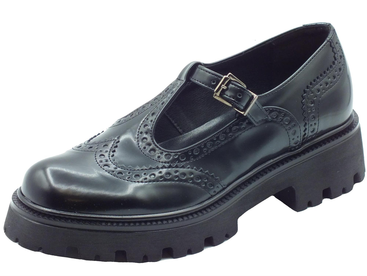 Nacrèe Nacrèe 6008009 Bost Nero Francesine per Donna in ecopelle duilio con tacco medio Nero