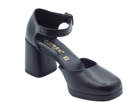 Nacrèe Nacrèe 2559003 Cap Nero Decoltè con cinturino per Donna in ecopelle tacco alto Nero