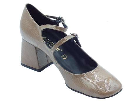 Nacrèe Nacrèe 2761013 Napl Taupe Decoltè con cinturino per Donna in vernice con tacco alto Taupe