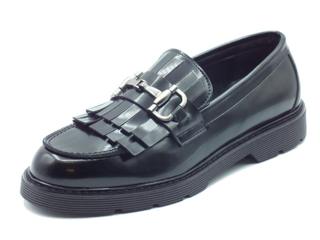 Nacrèe Nacrèe Astry028 Boston Nero Mocassini classici per Donna tacco basso e frangie Nero