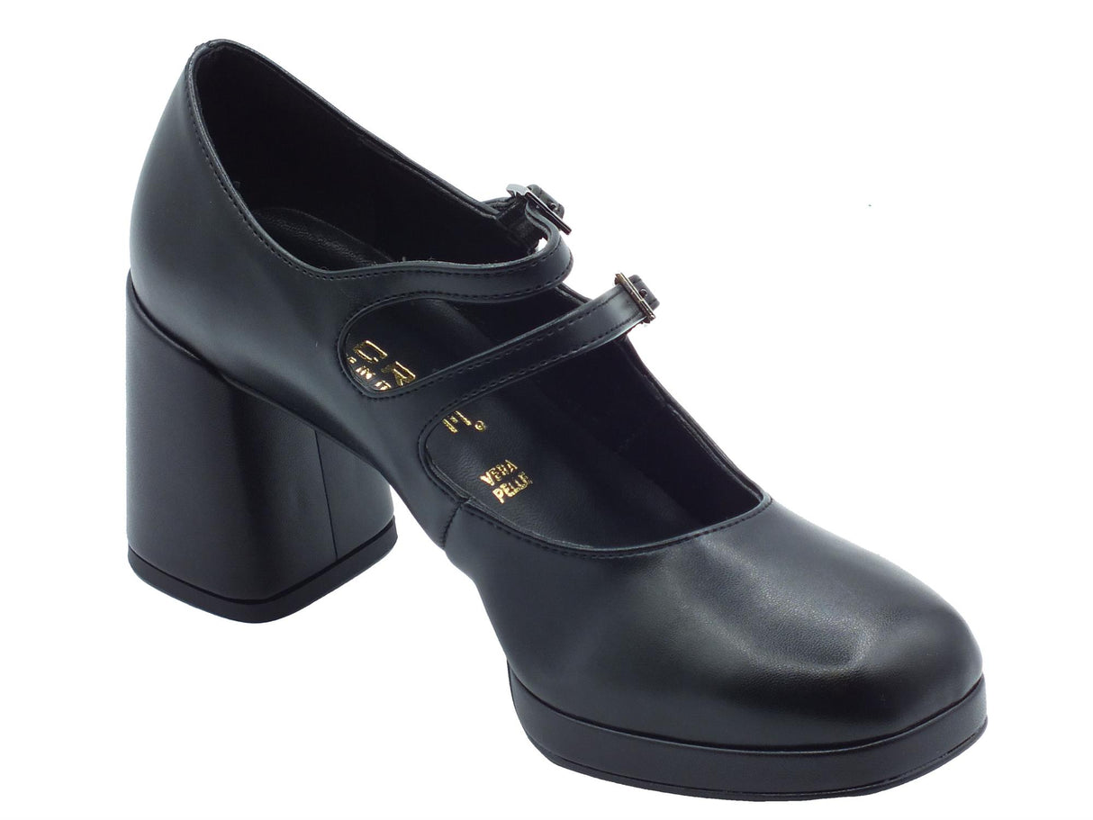 Nacrèe Nacrèe 2559002 Cap Nero Decoltè con cinturino per Donna in ecopelle con tacco alto Nero