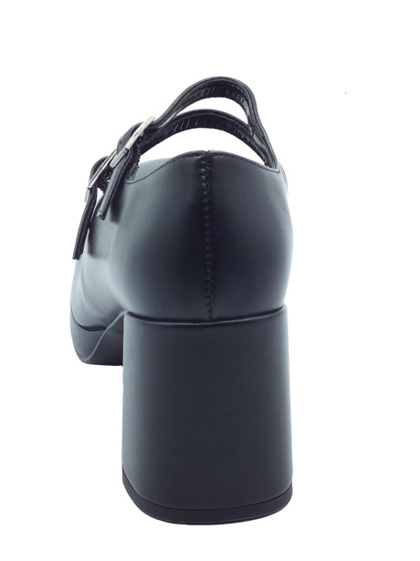 Nacrèe Nacrèe 2559002 Cap Nero Decoltè con cinturino per Donna in ecopelle con tacco alto Nero