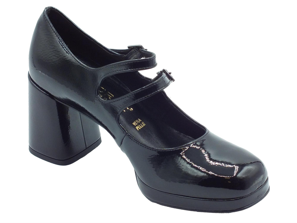 Nacrèe Nacrèe 2559002 Napl Nero Decoltè con cinturino per Donna in vernice con tacco alto Nero