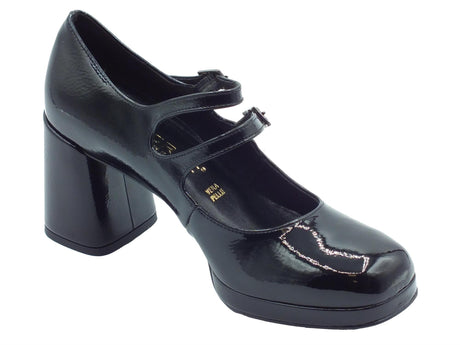 Nacrèe Nacrèe 2559002 Napl Nero Decoltè con cinturino per Donna in vernice con tacco alto Nero