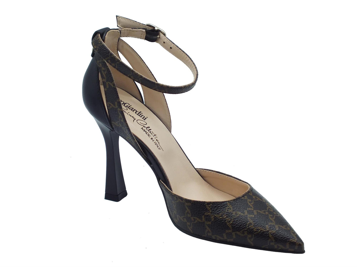 Nero Giardini NeroGiardini I410850DE Giove Pandor. Nero Decoltè con cinturino per Donna in pelle con tacco Nero