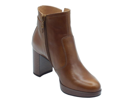 Nero Giardini NeroGiardini I411220D Manolete Cuoio Tronchetti Eleganti con tacco alto per Donna in pelle lampo Cuoio