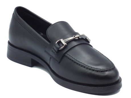 Nero Giardini NeroGiardini I411260D Guanto Nero Mocassini Classici Eleganti per Donna in pelle con tacchetto Nero