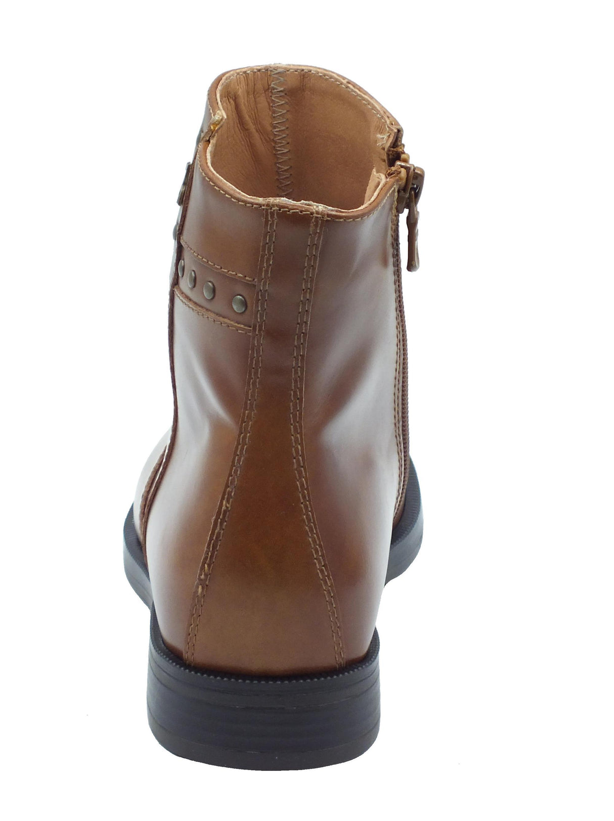 Nero Giardini NeroGiardini I411262D Manolete Cuoio Stivaletto con tacco basso per Donna in pelle con lampo Cuoio