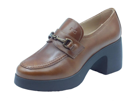 Nero Giardini NeroGiardini I411290D Manolete Col Cuoio Mocassini Classici per Donna in pelle tacco alto Cuoio