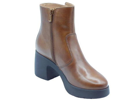 Nero Giardini NeroGiardini I411292D Manolete Cuoio Tronchetto con tacco alto per Donna in pelle con lampo Cuoio