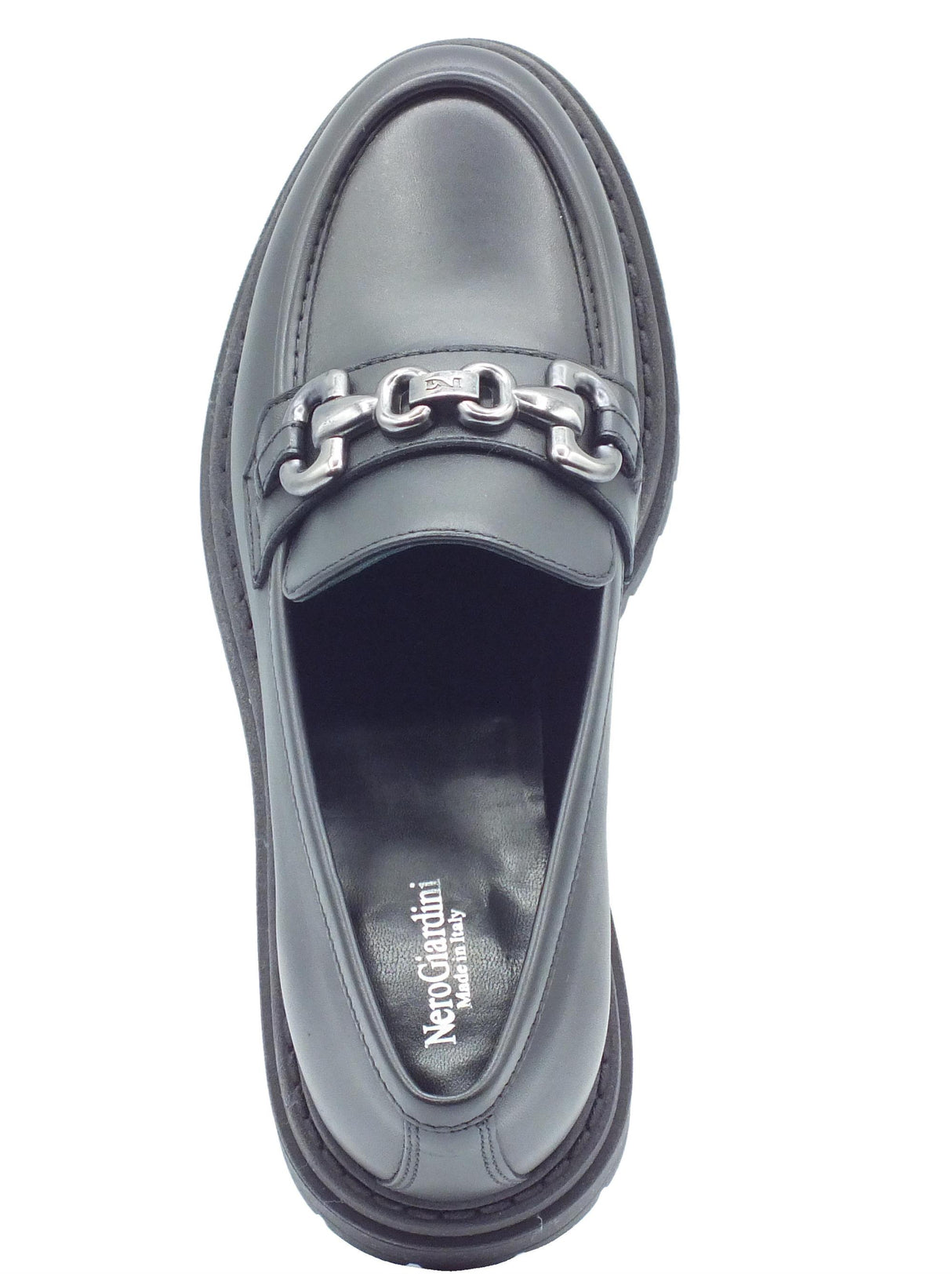 Nero Giardini NeroGiardini I411410D Nero Mocassini Classici Eleganti per Donna in pelle con tacco medio Nero