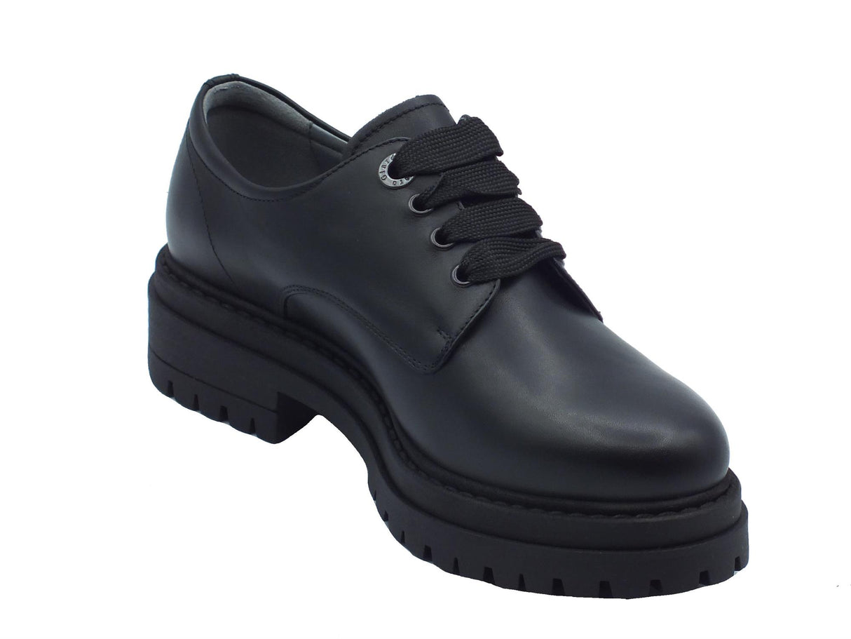 Nero Giardini NeroGiardini I411418D Guanto Nero Francesine per Donna in pelle con tacco medio Nero