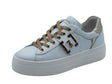 Nero Giardini NeroGiardini I411612D Skipper Bianco Sneakers per Donna in pelle con lacci zeppa bassa Bianco
