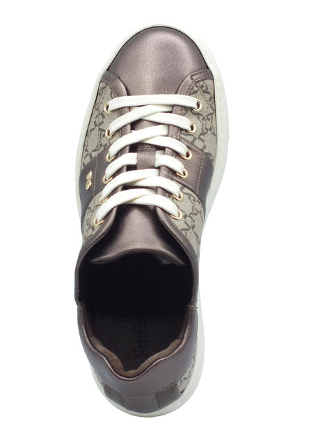 Nero Giardini NeroGiardini I411614D Omega Giove Ecru Sneakers Sportive per Donna in pelle zeppa bassa Ecru