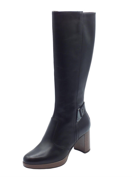 Nero Giardini NeroGiardini E411740D Guanto Nero Stivali eleganti per Donna in pelle con tacco alto Nero