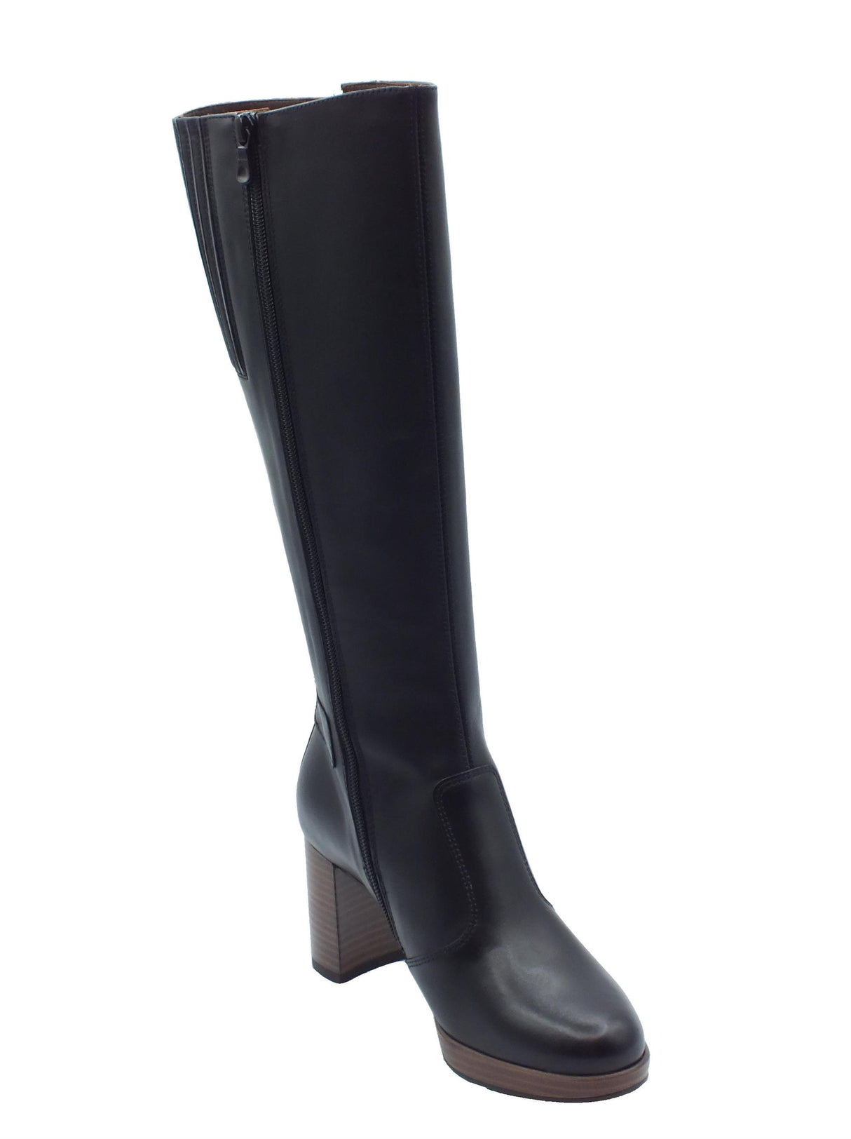 Nero Giardini NeroGiardini E411740D Guanto Nero Stivali eleganti per Donna in pelle con tacco alto Nero