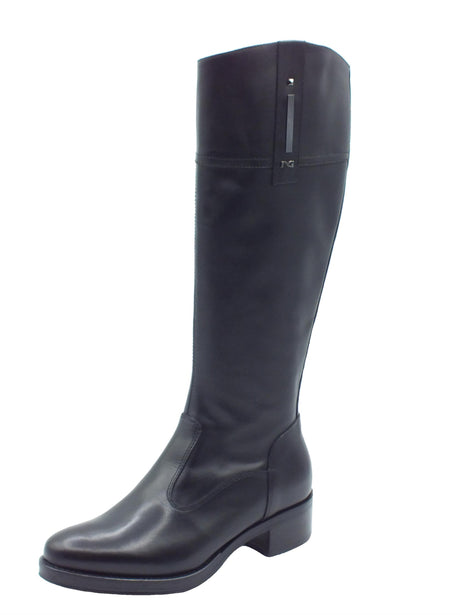 Nero Giardini NeroGiardini I411800D Guanto Nero Stivali per Donna in pelle con tacco basso con lampo Nero