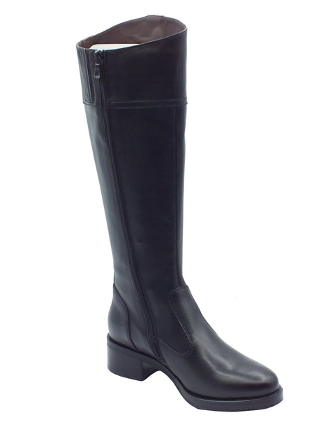 Nero Giardini NeroGiardini I411800D Guanto Nero Stivali per Donna in pelle con tacco basso con lampo Nero