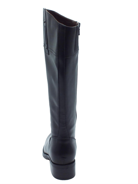 Nero Giardini NeroGiardini I411800D Guanto Nero Stivali per Donna in pelle con tacco basso con lampo Nero