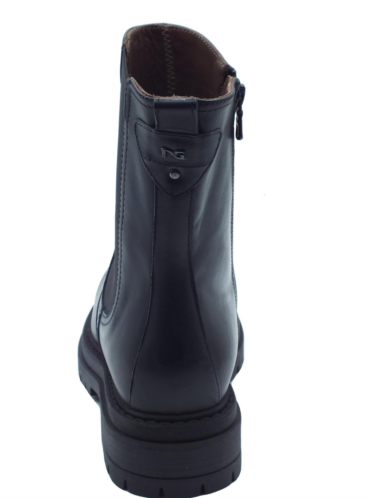 Nero Giardini NeroGiardini I411830D Guanto Nero Tronchetti Beatles con tacco basso per Donna in pelle con lampo Nero