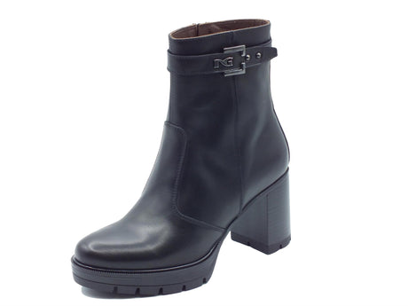 Nero Giardini NeroGiardini I411853D Guanto NeroTronchetti eleganti tacco alto Donna in pelle lampo Nero