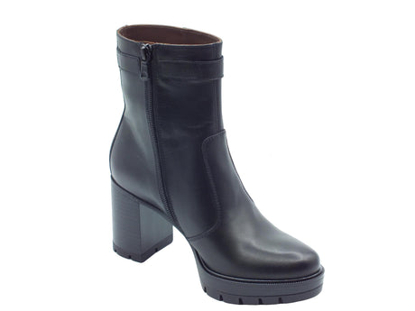 Nero Giardini NeroGiardini I411853D Guanto NeroTronchetti eleganti tacco alto Donna in pelle lampo Nero