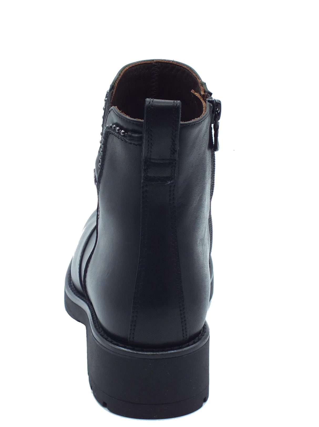 Nero Giardini NeroGiardini I411870D Guanto Nero Tronchetti eleganti con tacco basso per Donna in pelle con lampo Nero