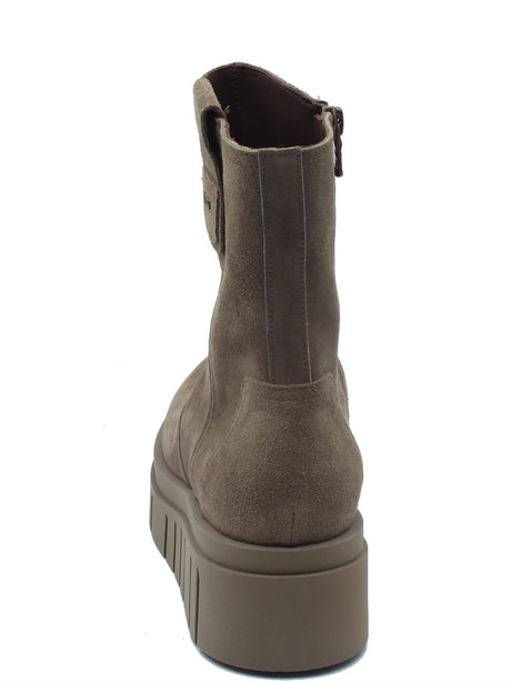 Nero Giardini NeroGiardini I411923D Arold Argilla Tronchetti per Donna in nabuk con lampo e zeppa media Argilla