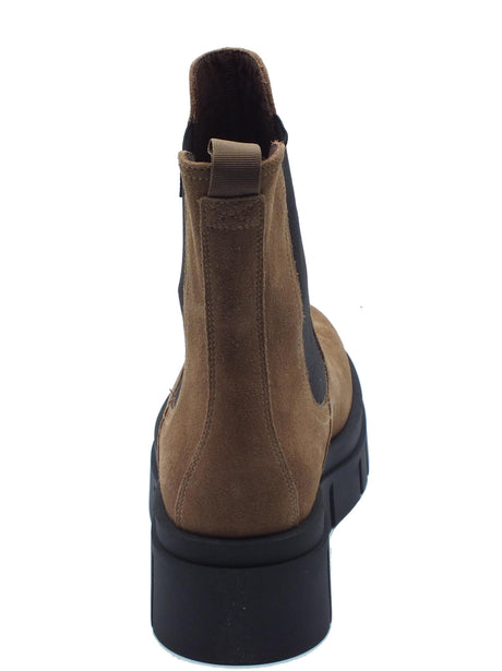 Nero Giardini NeroGiardini I411925D Velour Mou Tronchetti Beatles con zeppa per Donna in nabuk beige beige