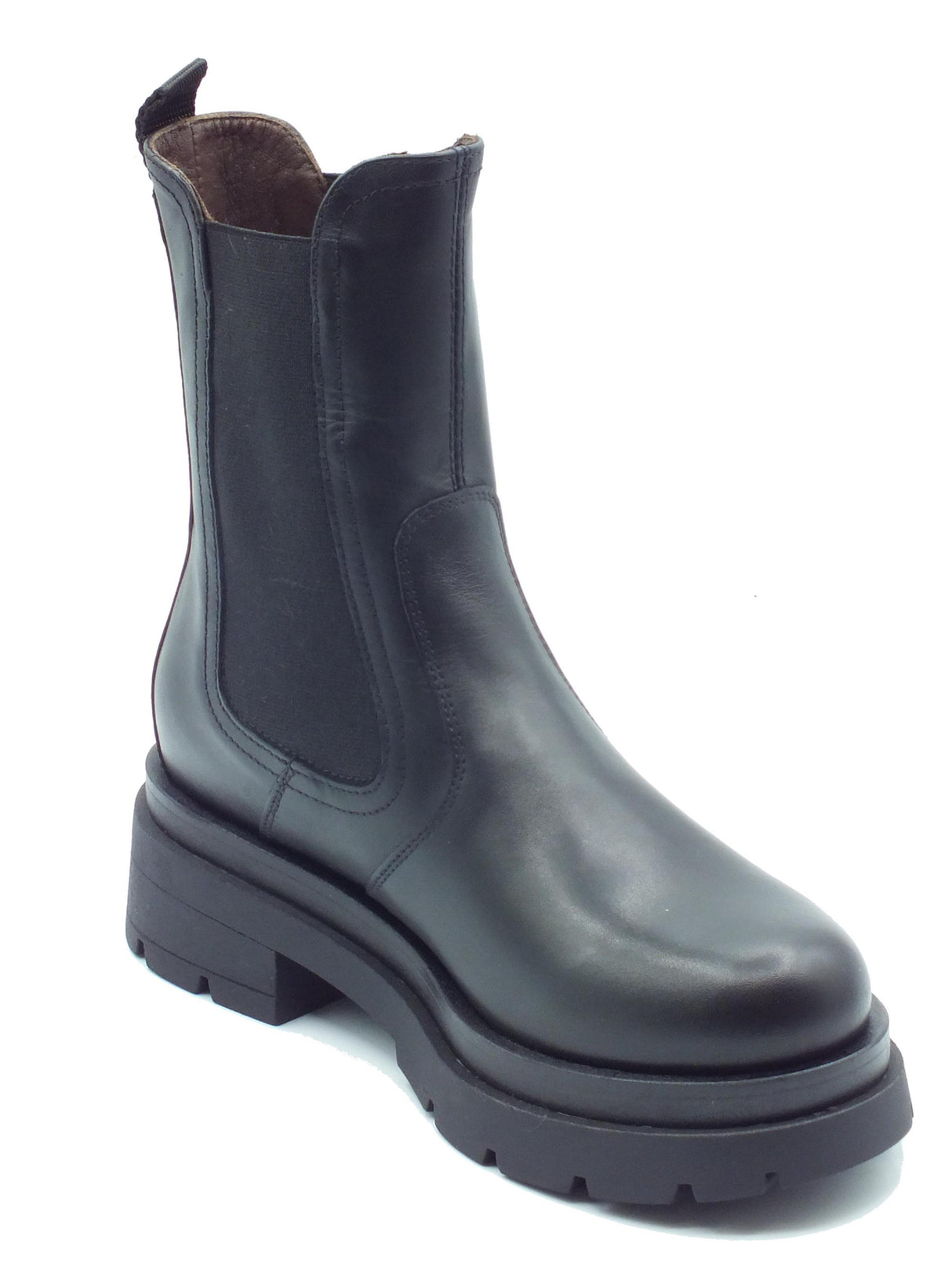 Nero Giardini NeroGiardini I411940D Nero Tronchetti Beatles con tacco medio per Donna in pelle Nero