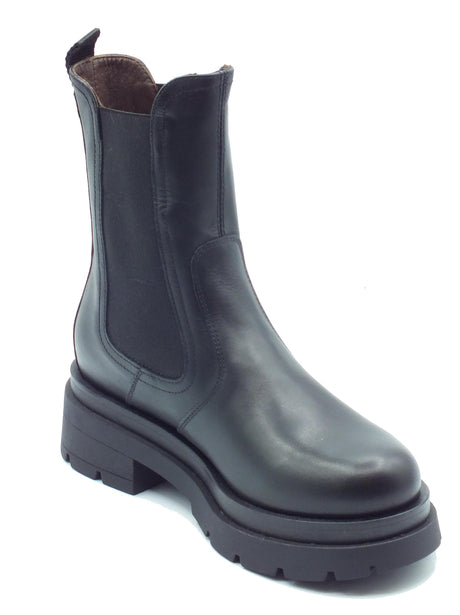 Nero Giardini NeroGiardini I411940D Nero Tronchetti Beatles con tacco medio per Donna in pelle Nero