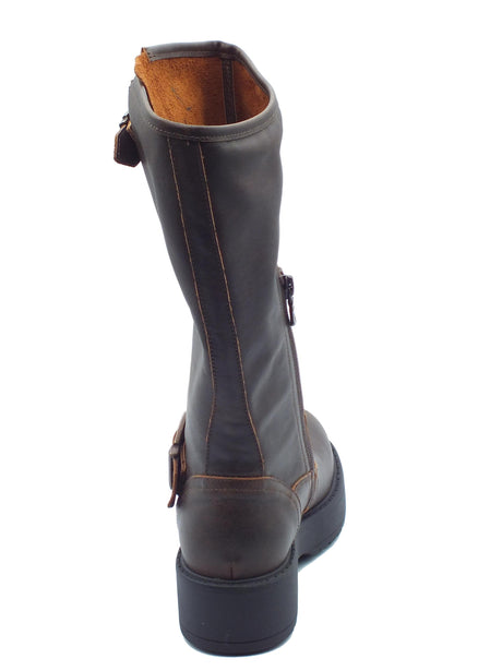 Nero Giardini NeroGiardini I411984D Aviator T.Moro Tronchetti per Donna in pelle morbida con tacco basso T.Moro