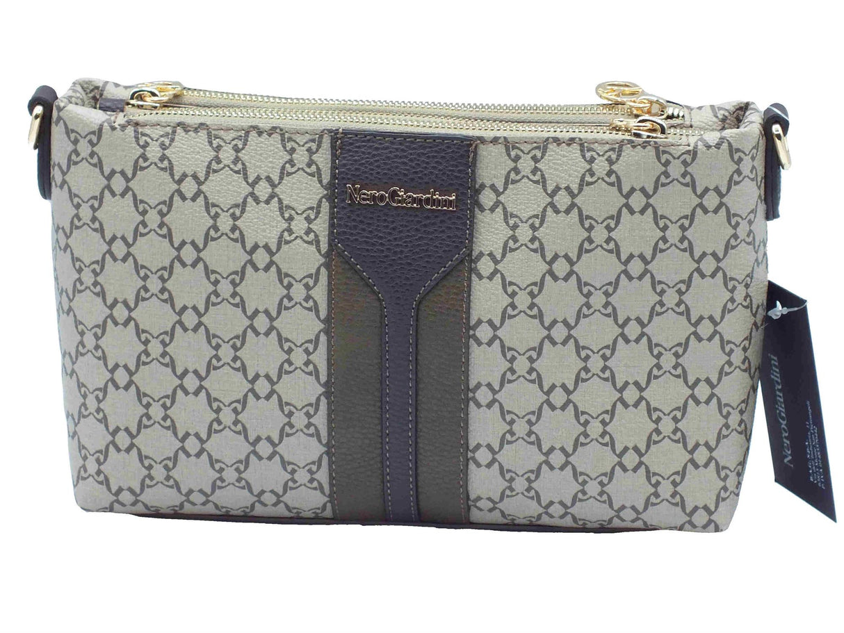 Nero Giardini NeroGiardini E443842D T. Giove Ecru Tracollina per Donna in ecopelle con lampo oro Ecru