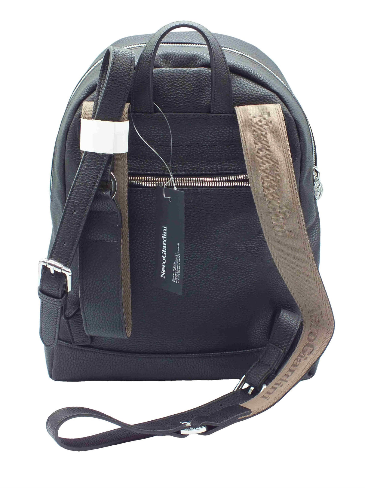 Nero Giardini NeroGiardini E443861D T. Gorgona Nero Zainetto per Donna in ecopelle con lampo Nero