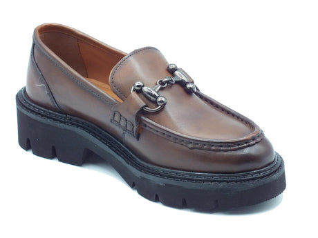 Pregunta Pregunta 2429007A Cognac Mocassini per Donna modello classico in pelle marrone Cognac